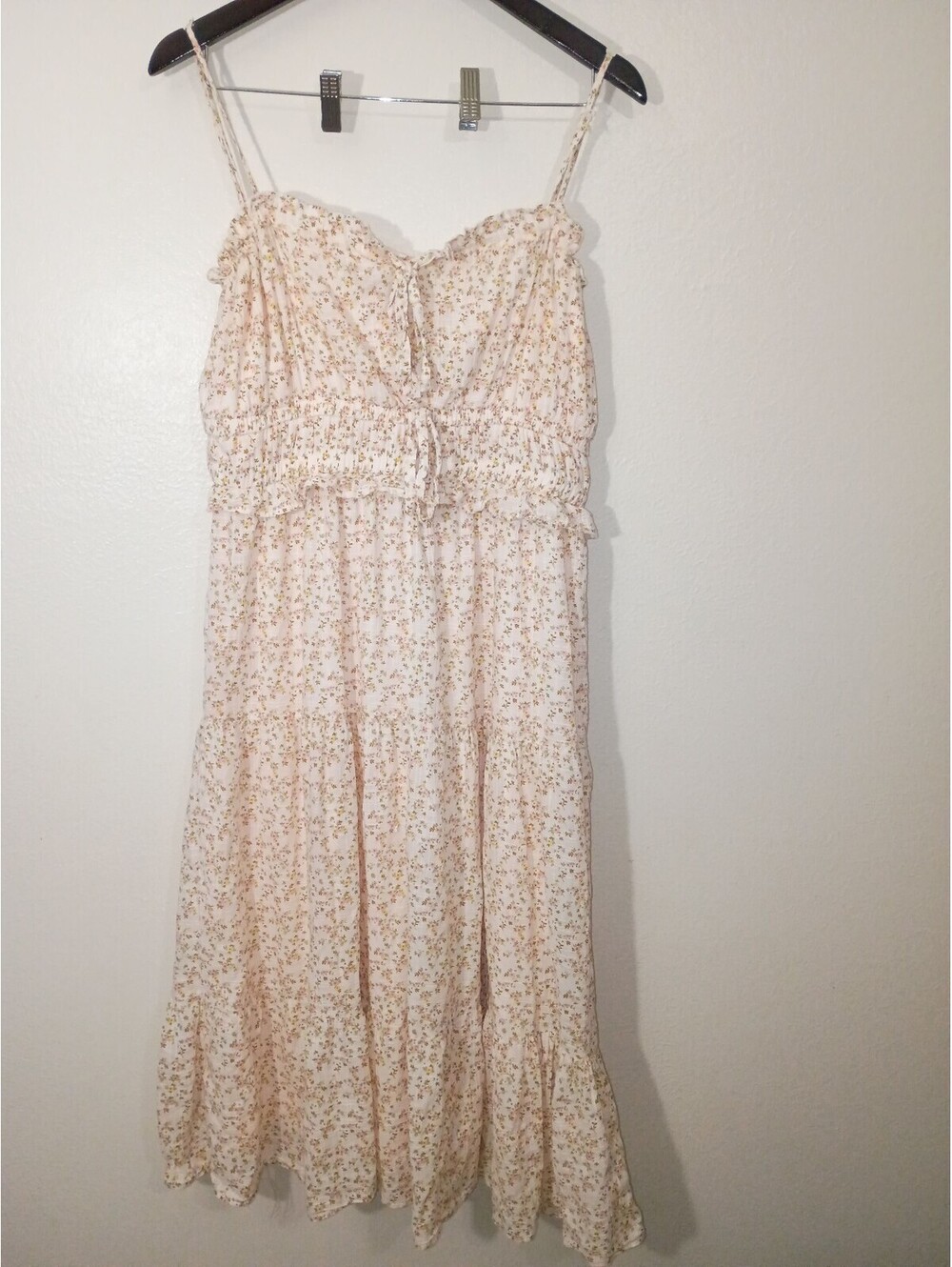 Celebrity Pink Floral Midi Sundress with Adjustable Straps - Large